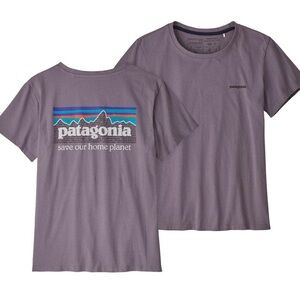 Patagonia - P-6 MISSION ORGANIC T-SHIRT WOMEN'S - Save Our Home Planet - Purple